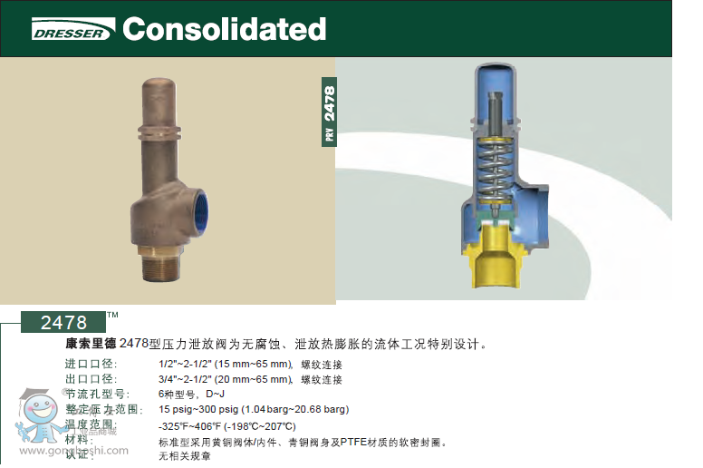德莱赛dresser 2478安全阀-康索里德consolidated阀门