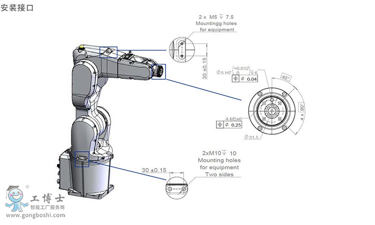 厂家直销智能科技电子abb12006轴机器人5公斤本体abb工业机器人