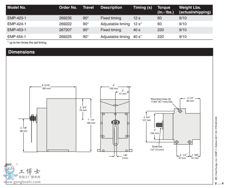 EMP-1触点输入驱动调制执行器(美国/CDN)