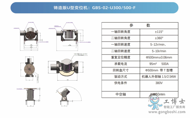 工博士铸造版U型变位机GBS-02-U300/500-F