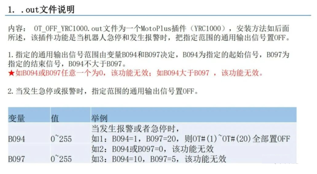 安川机器人急停与报警时输出信号置OFF使用说明与安装