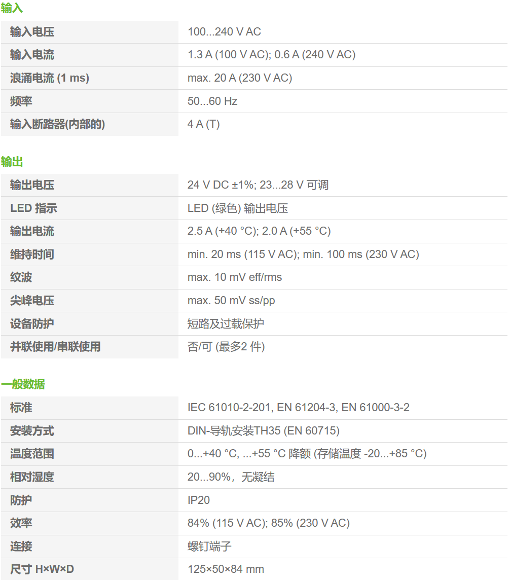  穆尔电源85132技术参数